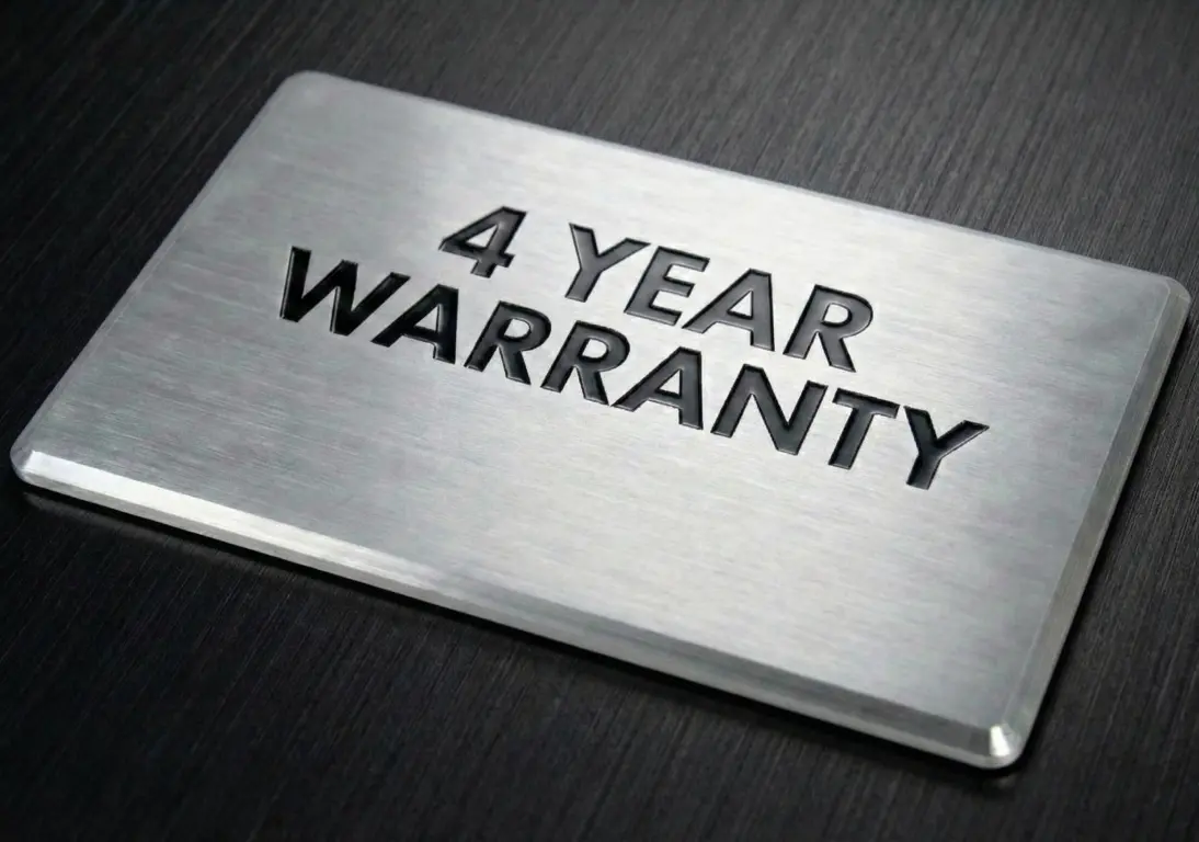 4 Year Warranty stamp